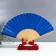 Fan bamboo, textiles h = 21 cm "monocet" in the box, blue