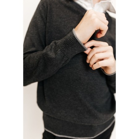Jumper for boys, height 110-116 cm, dark gray color-3