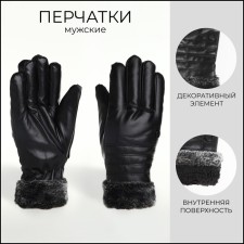 Gloves husband 26.5*1*11 cm, leather claim, insulation claim, prayer, (h), black