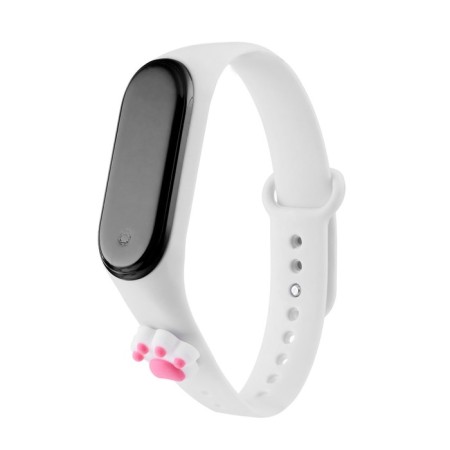 Watch washing electronic "paw", silicone strap, white-1