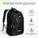 Male backpack on a zipper, 4 outer pockets, black/green color