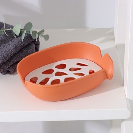 The soap dish is oval, plastic, 15 × 11 × 4 cm, color mix-4