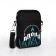 Youth bag on a long AGONY belt, 20 x 15 x 3 cm, lightning department, black color