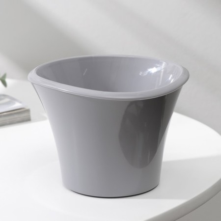 Kashpo for flowers with an insert "Lagoon", 600 ml, d = 13 cm, h = 9 cm, color gray color-1