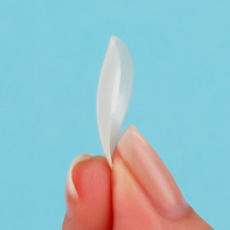 Tips for nail extension, 100 pcs, oval shape, full coating, container, milk color-3