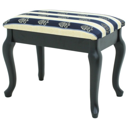 Retro banquet with storage, 550x330x430, wenge, fabric blue strip