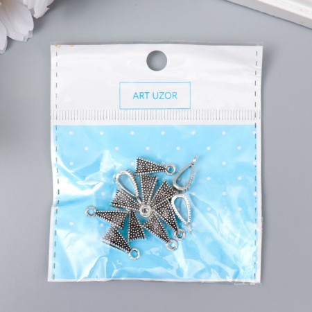 Bale (holder of d/pendant) Metal d/creativity "Points" silver G092B551 1.6x0.8 cm-3
