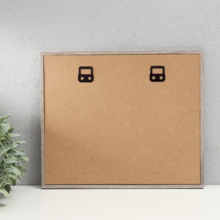 Photo frame wood, metal with clothespins 10x15 cm "Love" gray 28.5x24 cm-2