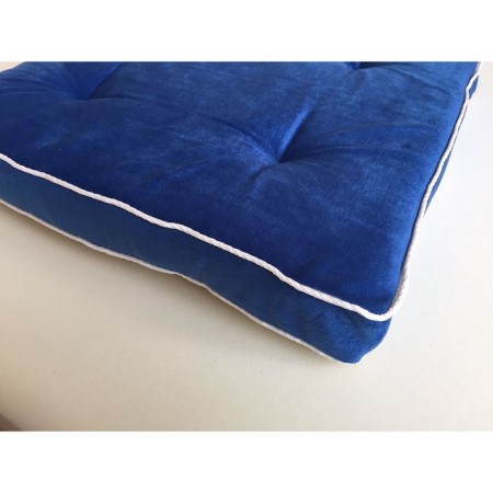 A pillow for a chair 38x38 cm, h 5 cm, cornflower color, velor, foam rubber, kant-1