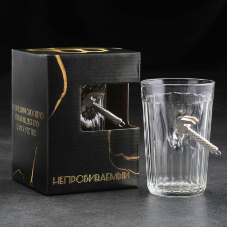 A glass "impenetrable", with a hammer, faceted, 250 ml