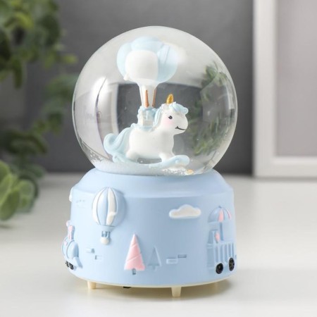 Souvenir Polystone Water Ball Light, Music "Unicorn-rocking" MIX 12x8x8 cm-1