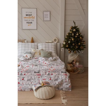New Year. Bed linen Ethel 2 joint venture XMAS CAT 175*215 cm, 200*220 cm, 70*70 cm - 2 pcs-9