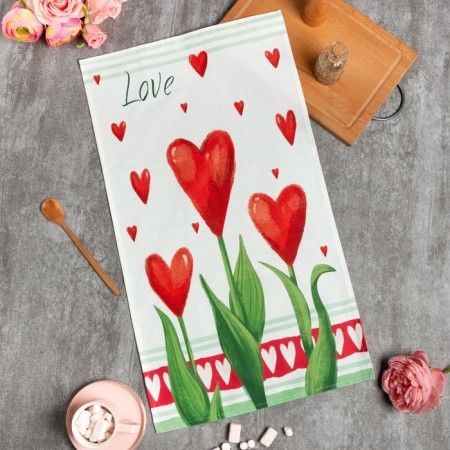 Towel "Ethel" Flowers 40x73 cm, 100% HL, sarzha 190 g/m2