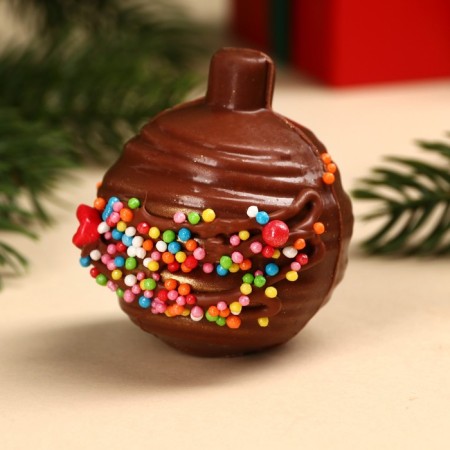 Chocolate bombing with marshmallow, Christmas ball, 35 g.-2