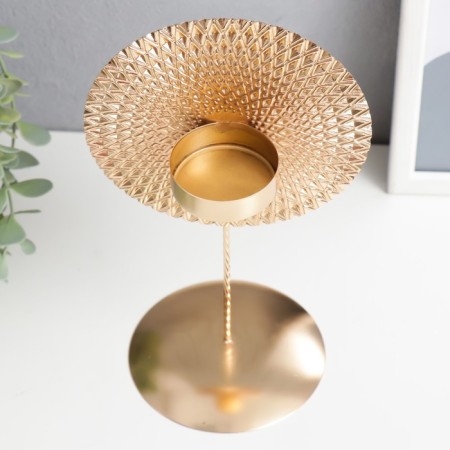 Summary Metal for 1 candle "Ethnic Circle" gold 25.5x13.5x11 cm-5