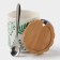 Ceramic mug with a spoon "Herbarium", 350 ml, white color