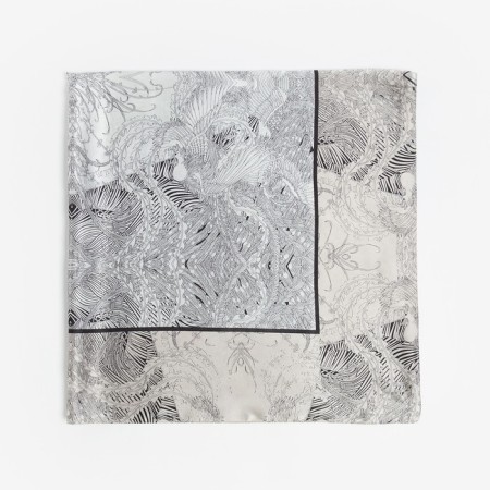 Women's scarf minku rr 90*90 cm, gray color-2
