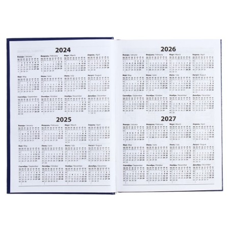 The diary half -dantered for 4 years A5, 192 sheets, the cover of the boumville, blue-4