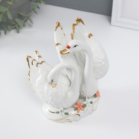 Souvenir Ceramics "Swans in a backwater with flowers" Color-4