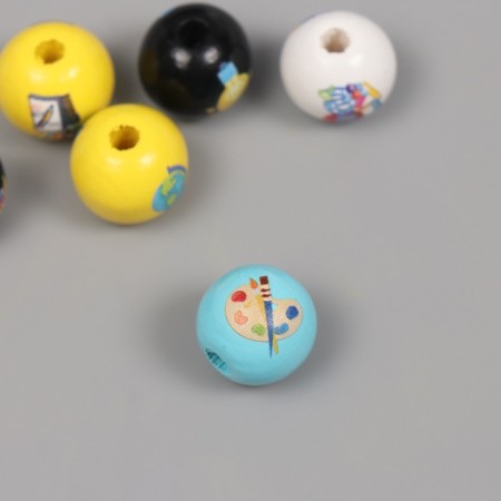 Beads for creativity tree "School everyday life" set 10 pcs 1.6x1.6x1.6 cm-2