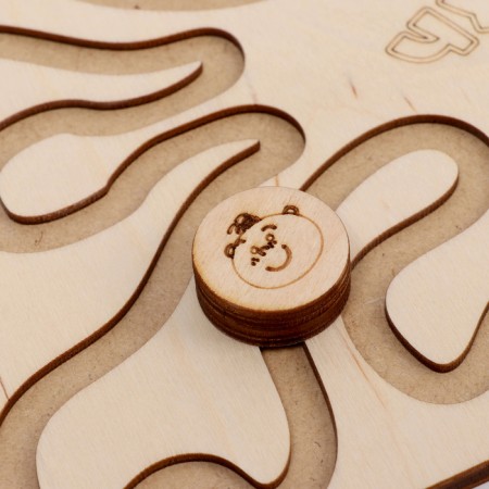 Puzzle interhemispheric board "Butterfly and waves"-2