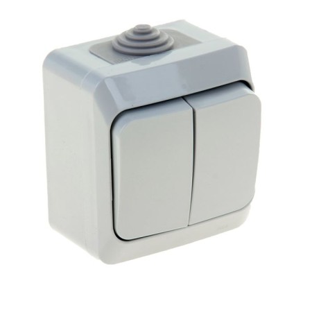 Schetode switch Sche Ba10-042c, 10 A, 2 keys, external, IP44, color gray color