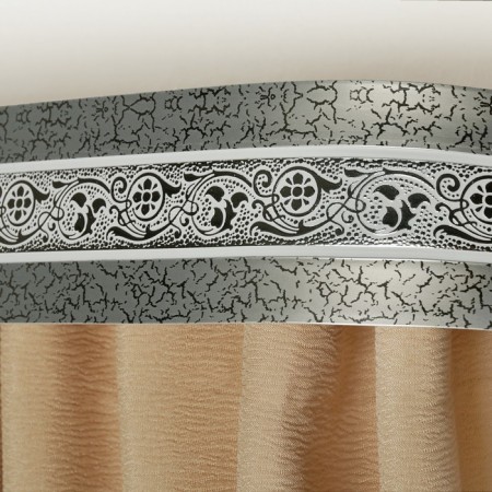 Three -cereal cornice "Ultracompact. Grace silver ", 160 cm, with a decorative bar 7 cm, elegan-1