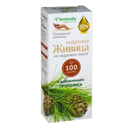 Cedar lifting in cedar oil with propolis, with bronchitis, 100 ml