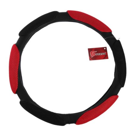 Torso steering wheel, anatomical, 6 pillows, size 38 cm, black and red-2