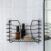 Corner shelf for a bathroom with a high side, 22.5 × 22.5 × 20.5 cm, black color is black