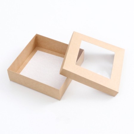 The box is folding, the lid is, with the window, craft, 20 x 20 x 6 cm-2
