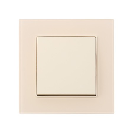 Tot Matte Glass switch, 10 a, 1 cl., Hidden, glass, beige-2