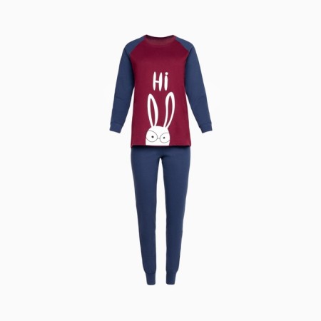 Women's costume (pants/jumper), indigo color/burgundy, size 44-7