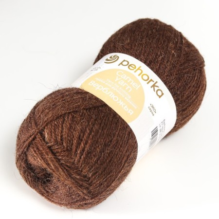 Camel yarn 65% camel wool, 35% acrylic volume 600m/100g (251 brown)-9
