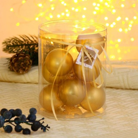 A set of balls d-5 cm, 9 pcs "Shine" gold-1