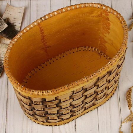 Khlobitsa wicker, oval, 27x18x22 cm, birch bark-3