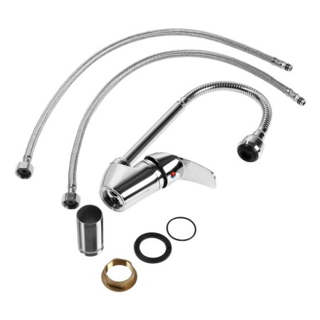 Kitchen mixer Zein Z3498, flexible surge, dual -mode aerator, brass, chrome-9