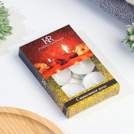 Aromatic tea candle 6 pcs. In the box, "Passionate Night"-3