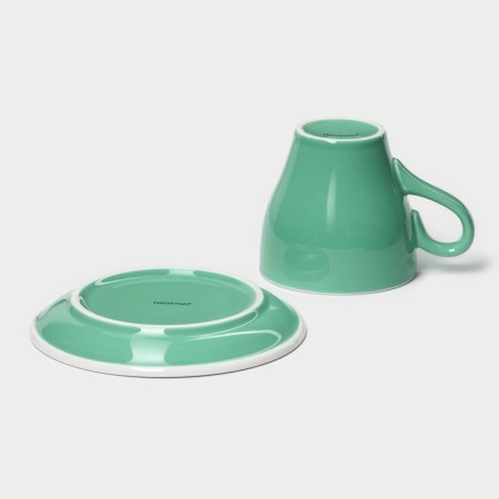 Coffee steam porcelain Magistro Coffee Time, 2 objects: a cup 280 ml, a saucer d = 15.5 cm, the color is turquoise-5