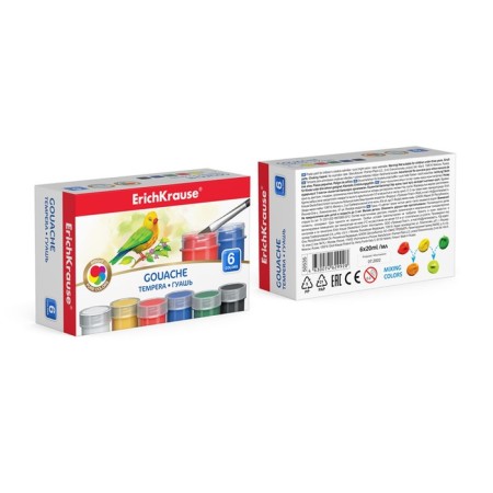 Gouache 6 colors x 20 ml, erichkrause, in cardboard packaging-3