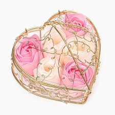 Gift set of soap-pink roses in the box, 6 pcs