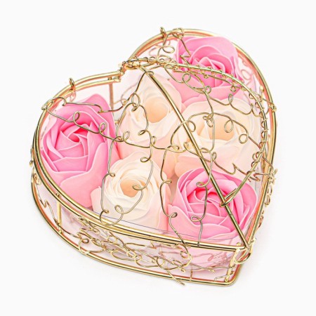 Gift set of soap-pink roses in the box, 6 pcs