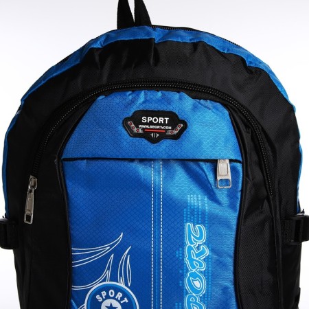 A backpack on a zipper with an increase, 55l, 5 external pockets, blue color-4