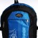 A backpack on a zipper with an increase, 55l, 5 external pockets, blue color