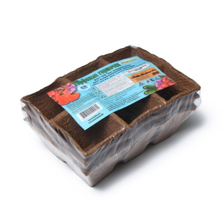 Peat cassette, 6 cells of 400 ml, 9 × 9 cm, set 3 pcs., Smart City-2