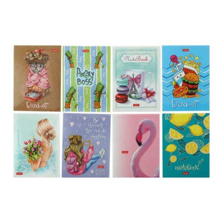 Notepad A6, 32 sheets on the Assortment paper clip, paper cover, lamination, mix-1