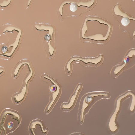 Nail stickers "glare", voluminous, golden color-1