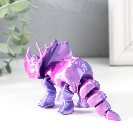 Souvenir-Antistress "Triceratops Terenty" 13.5x3.5x7.5 cm, lilac-2