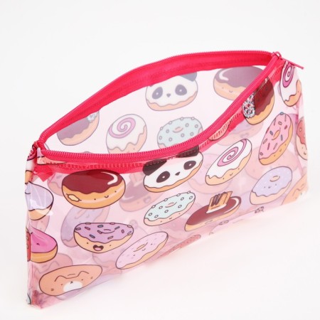 Cosmetic bag-penete on zipper, PVC, pink color-2