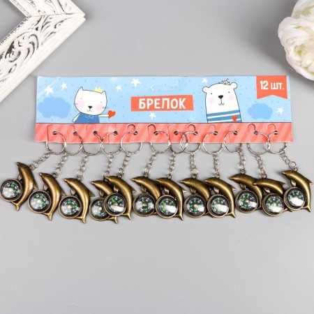 Metal keychain "Dolphin with compass" 3.8x3.5x0.8 cm-2